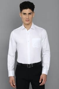 Allen Solly Men Checkered Formal White Shirt - Buy Allen Solly Men ...