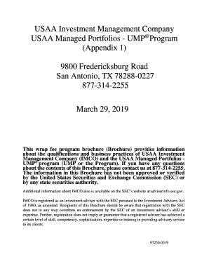 Fillable Online UMP Brochure (Form ADV Part 2A) 97250-0319. USAA ...