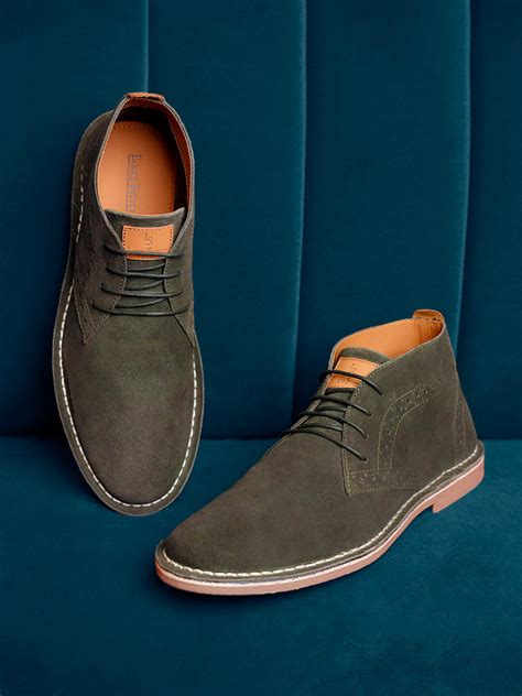 Buy Moss Green Italian Suede Leather British Stitch Down Chukka Boots ...