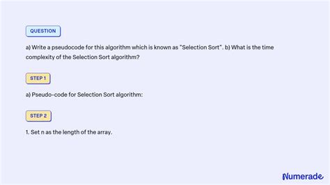 Image result for Selection Sort Algorithm Pseudocode