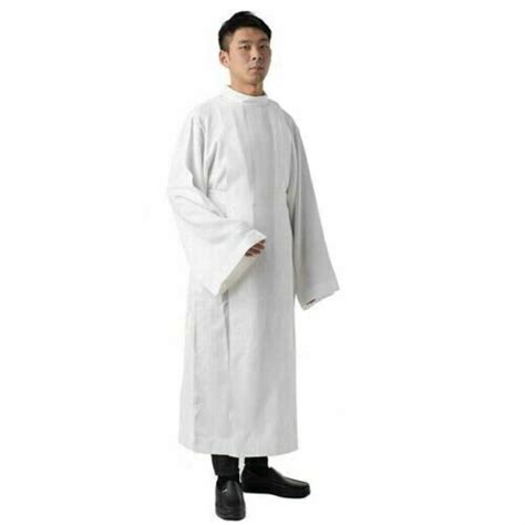 Buy White Alb Clergy Church Backing Vestments Priest Long White Robe ...