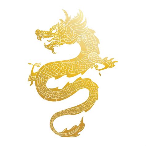 Premium Vector | Golden dragon fliying with two hands
