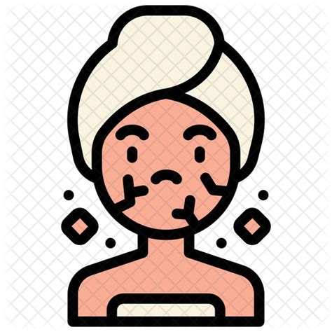 Dry Skin Icon - Download in Colored Outline Style