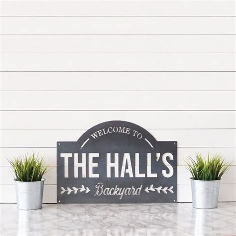 Custom Backyard Sign | Personalized Yarn Sign | Garden Sign | Patio ...