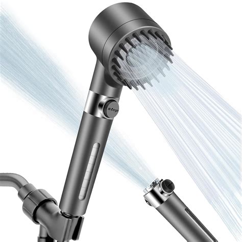 Luxsego High Pressure Shower Heads with Scalp Massager Shampoo Brush ...