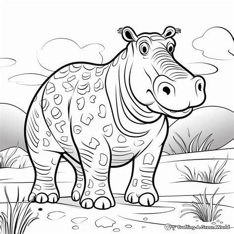 Hippopotamus Coloring Page