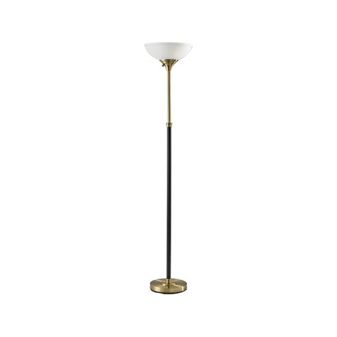 Adesso Bergen 71" Antique Brass/Black Floor Lamp with Dome Shade (4208 ...