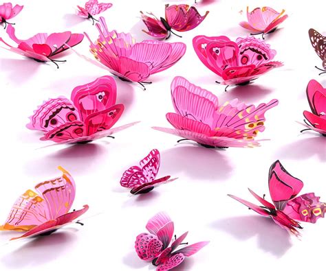 Kakuu Butterfly Wall Decals 24Pcs 3D Butterflies Wall Stickers ...