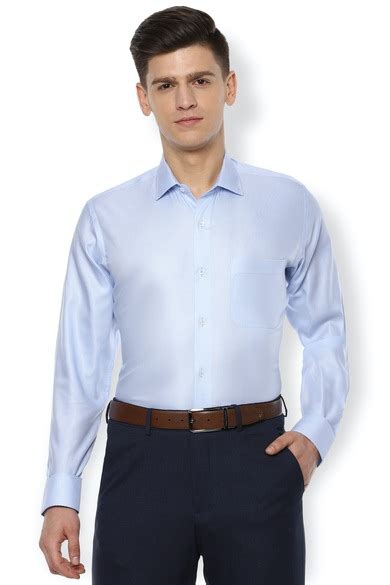 Buy Men Blue Regular Fit Solid Full Sleeves Formal Shirt Online ...