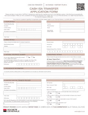 Fillable Online sgifa co Cash isa transfer application form - IFA ...
