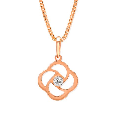 14KT White and Rose Gold Adorable Floral Diamond Pendant
