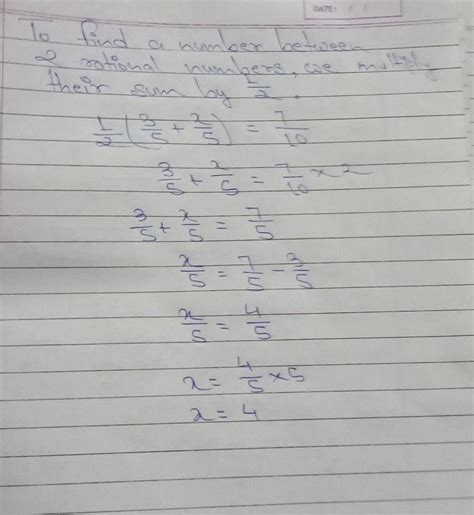 the rational numbers 7/10 lies between the rational numbers 3/5 and X ...