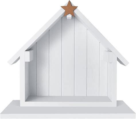 Buy Wooden Nativity Creche Wood Nativity Scene Manger Village Christmas ...