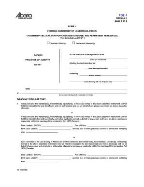Foreign Ownership Form 1 - Service Alberta - Servicealberta Gov Ab ...