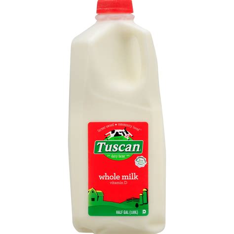 Tuscan Dairy Farms Whole Milk, Vitamin D Milk Half Gallon – 1 Jug