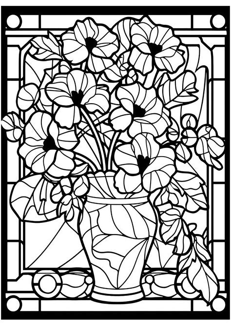 Stained Glass Abstract Coloring Pages Cra Z Art Timeless Creations