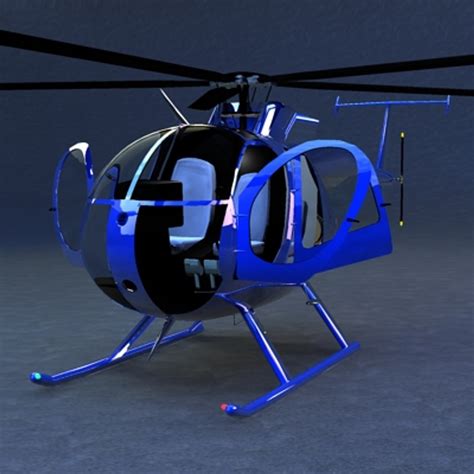 3ds Max Hughes 500d Helicopters