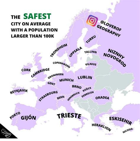 The safest city in average in each country on this... - Maps on the Web