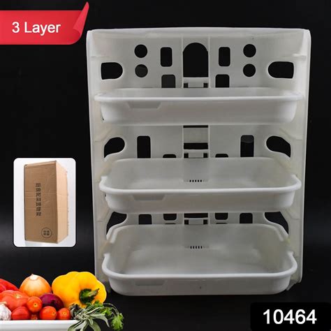 Plastic 3 Layer Wall-mounted Food Organizer Rack (1 Set) – HalfPe