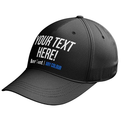 Personalised Baseball Cap With Any Text Font Print Colour Summer ...
