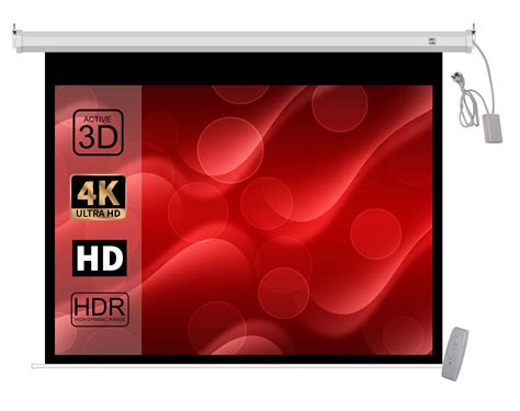Motorised Projector Screen, 84 Inch Diagonal, 6 ft x 4 ft in 4:3 Format ...