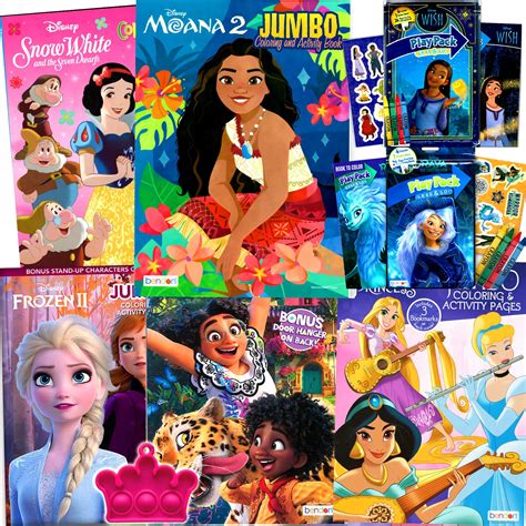 Disney Princess Coloring Book Set For Kids Activities Stickers Games ...