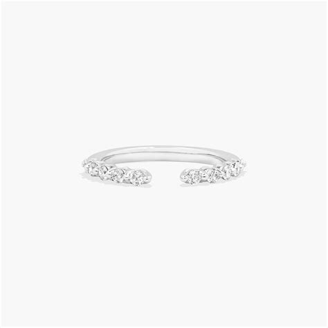 Open Wedding Ring With Round Diamonds In 14K White Gold (2.00mm)-16060w14