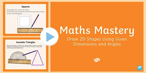 Second Level Draw 2D Shapes Maths Mastery Activities PowerPoint