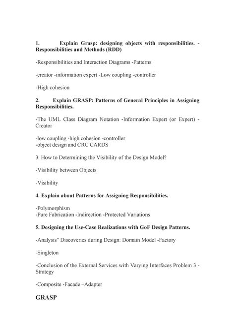 Assignment PART – H - Prof. Sunil - 1. Explain Grasp: designing objects ...