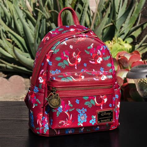 Buy Loungefly Disney Princess Mulan Mushu Floral Allover Print AOP Mini ...