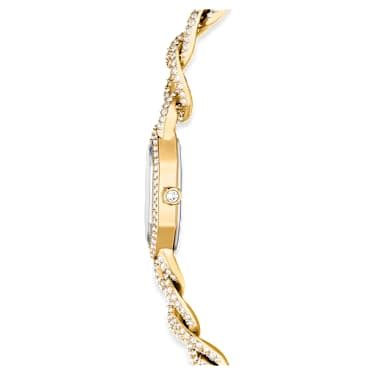Dextera chain watch, Swiss Made, Crystal bracelet, Gold tone, Gold-tone ...