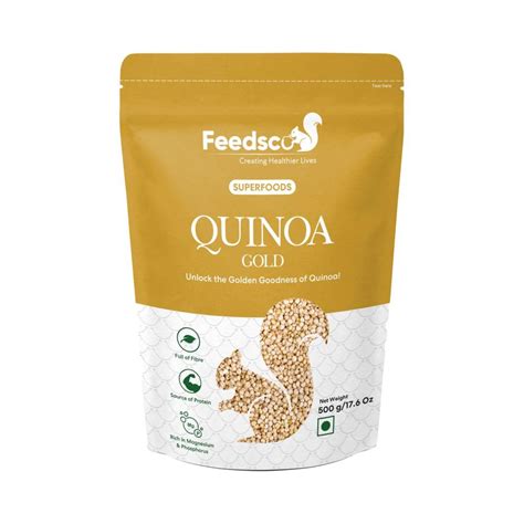 Feedsco Quinoa 500g – Indian Origin, High Protein Wholegrain | Gold ...