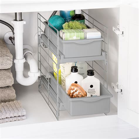 Sliding 2-Drawer Organizer | Under sink organization, Bathroom cabinet ...