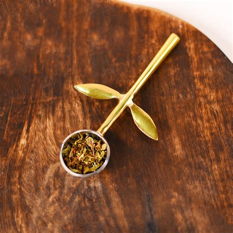 Shop Golden Petal Spoon – Luxury Brass Tableware – Makaibari Tea