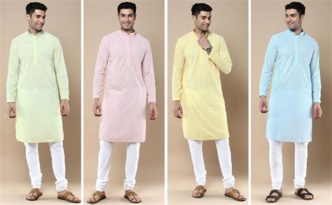 Buy Sanwara Embroidered Chikankari Stylish Kurta for Men Light Green at ...