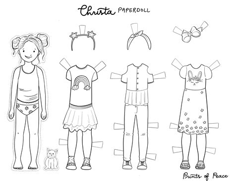 Paper Doll Coloring Page