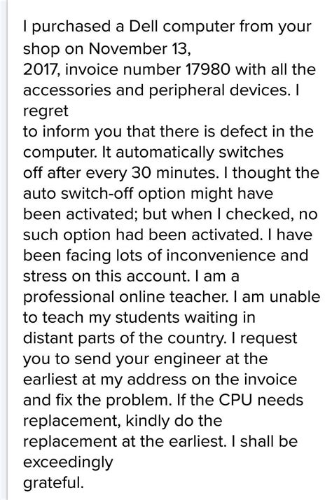 How we can write a letter to the dealer requesting him to change the ...