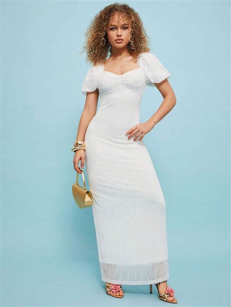 NYA SZN Textured Babydoll Sleeve Summer Spring Brunch Event Modest Maxi ...