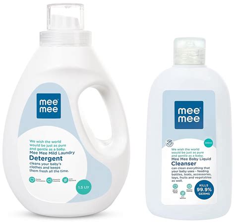 Mee Mee Mild Baby Liquid Laundry Detergent, 1.5L & Anti-Bacterial Baby ...