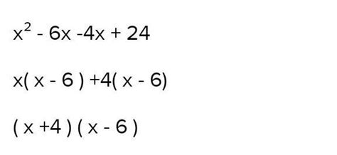 Factor as the product of two binomials. x 2 +10x+24= - Brainly.in