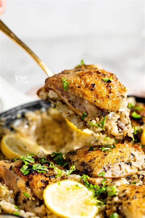 Healthy Lemon Chicken and Rice: One Pot Skillet Meal - lowcalicious