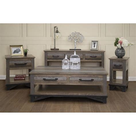 International Furniture Direct Loft LROSOF6441EN Rustic Sofa Table with ...