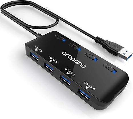AROPANA USB 3.1 Gen 1 /USB 3.0 High Speed 5Gbps Hub for Laptop 4 Port ...