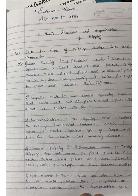 HRD8854 - Types of Shipping Services and Company Roles Explained - Studocu