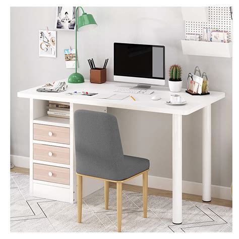 Erwazi Desk with Drawer, Computer Desk Desk with Storage Laptop ...