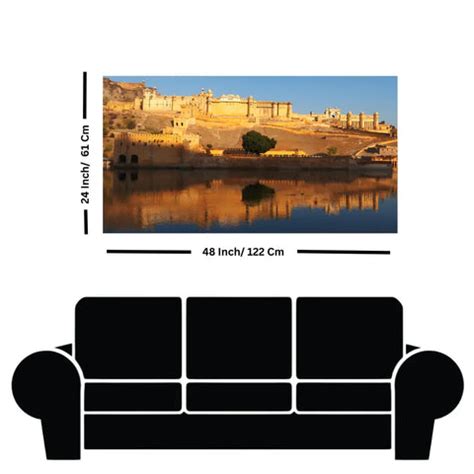 Shop Amber fort Sunset canvas Wall painting Online – ClassyArtZ.com