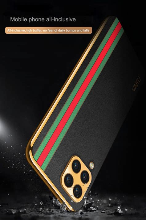 Vaku ® Samsung Galaxy M53 5G Felix Line Leather Stitched Gold ...