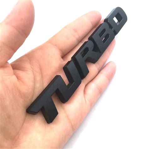Careflection Turbo-Graphics Badges Decal Emblem Sticker (Large, Black ...