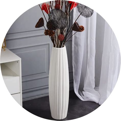 Amazon.com: White Tall Floor Vase, 28" Ceramic Large Vase, Decorative ...