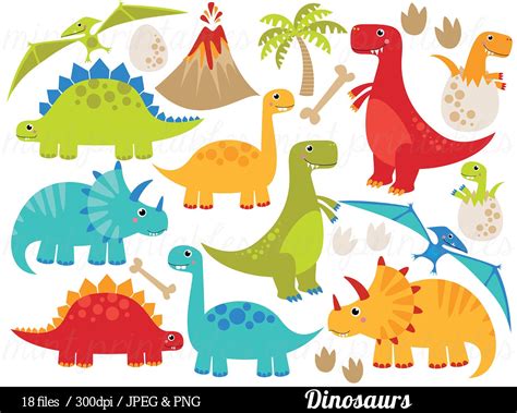 Dinosaur Clipart Dinosaurs Clip Art Tyrannosaurus Rex - Etsy Hong Kong